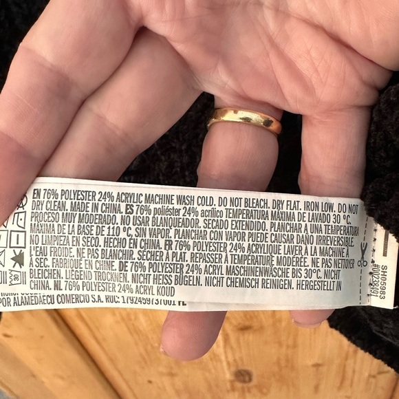 Forever 21 Black Chunky Loose Knit Turtleneck Size Large Academia Whimsigoth - Picture 8 of 14